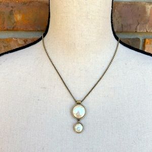 Lucky Brand Gold-Tone Necklace with White Mother-of-Pearl Discs